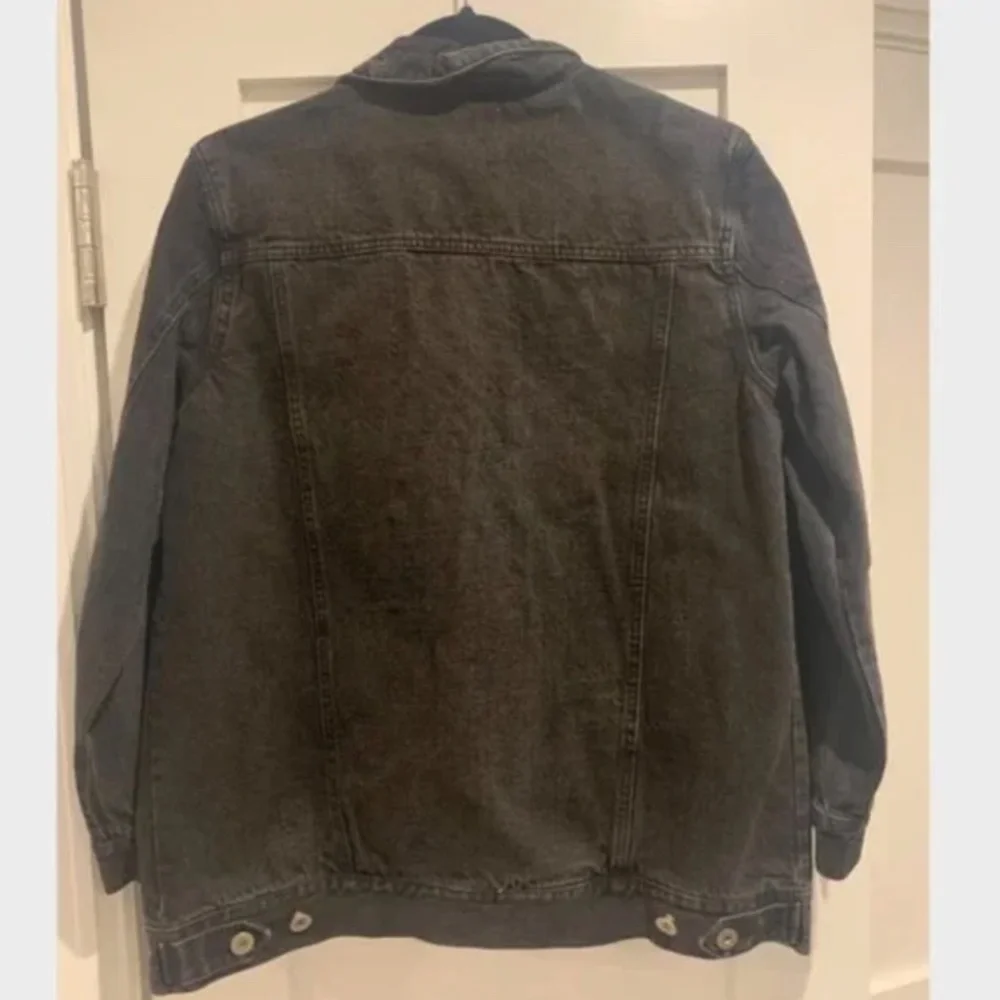 Black Nasty Gal Honey Punch Denim Faded Buttoned Jean Jacket [Small]